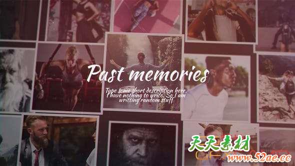 AE模板-三维相册照片墙回忆片头 Past Memories-天天素材网