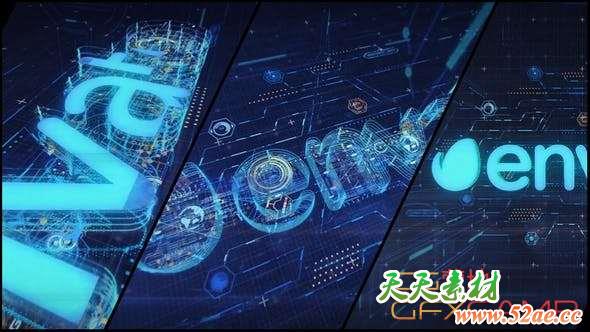 AE模板-科技感三维设计Logo动画 High Tech Logo V05 Designer-天天素材网