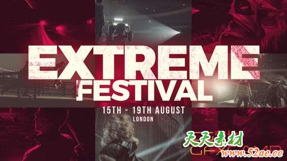 AE模板-体育运动视频宣传片头 Extreme Festival – Action Sport Show-天天素材网