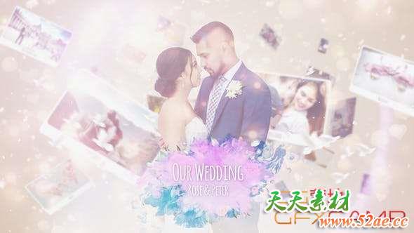 AE模板-唯美婚礼照片相册片头 Wedding Photo Story-天天素材网