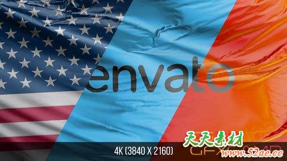 AE模板-自定义旗帜国旗飘动预设动画 Custom Flags 3-天天素材网