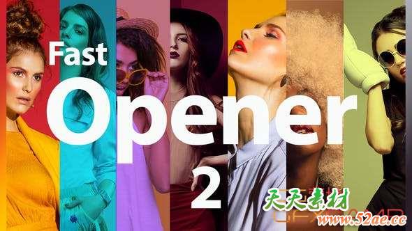 AE模板-视频展示快闪片头 Fast Opener 02-天天素材网