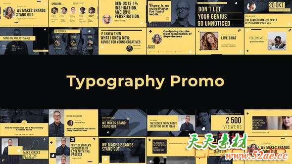AE模板-企业公司视频排版介绍开场 Typography Promo-天天素材网