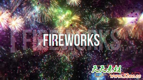 AE模板-烟花背景文字标题开场 Fireworks-天天素材网