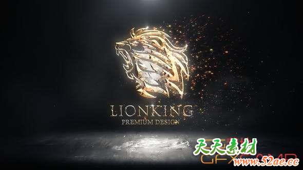 AE模板-金银粒子Logo动画 Silvergold Logo-天天素材网