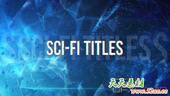 AE模板-科幻背景文字宣传片头 Sci-Fi Titles-天天素材网