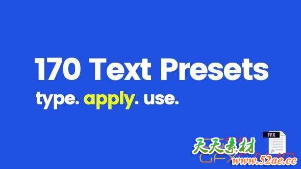 170个AE文字动画预设 170 Text Presets-天天素材网