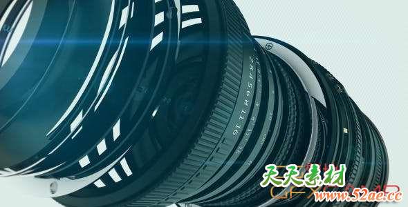 Apple Motion模板-三维摄像机镜头Logo动画 Camera Logo-天天素材网