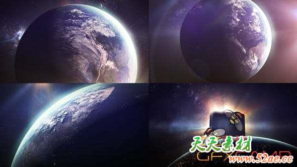 AE模板-三维地球旋转Logo动画 Earth Sun Logo-天天素材网