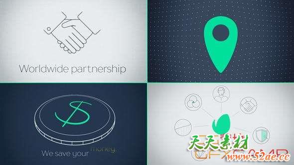 AE模板-创意图形MG动画片头 Minimal Promo Kit-天天素材网