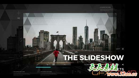 AE模板-科技感幻灯片图片开场 The Slideshow-天天素材网