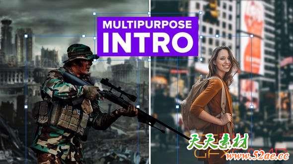 AE模板-三维分层聚焦感介绍片头 Intro Multipurpose-天天素材网