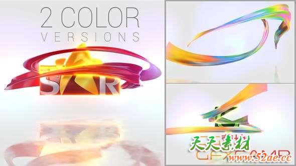 AE模板-绸带丝绸Logo动画 Ribbon logo-天天素材网
