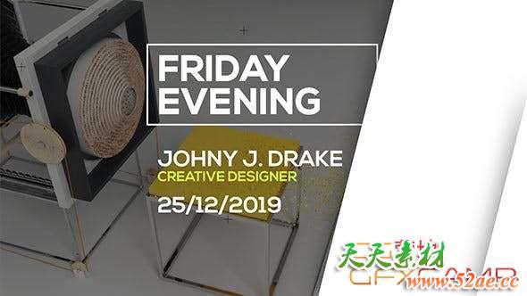 AE模板-简洁项目活动介绍包装片头 Conference Event Promo-天天素材网