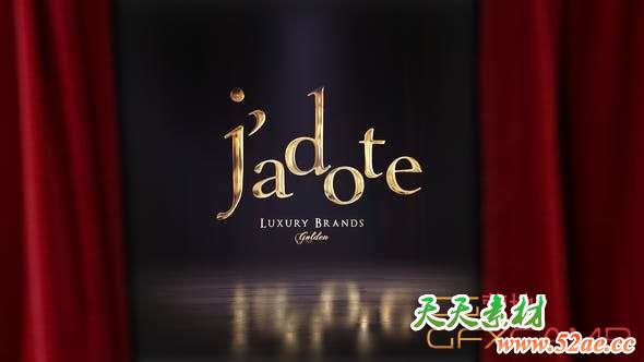 AE模板-红色帘幕拉开Logo动画 Curtain Cinema Logo Reveal-天天素材网