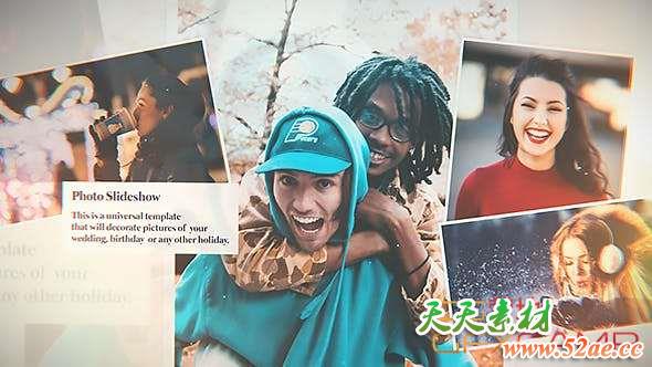 AE模板-温馨回忆照片相册片头 Photo Slideshow-天天素材网