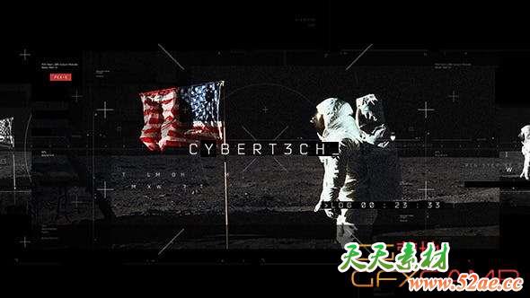 AE模板-科技感信号损坏片头 Opener Glitch Slideshow-天天素材网