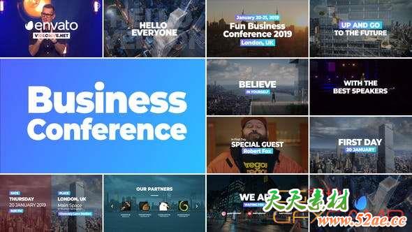 AE模板-商务活动预告介绍片头 Business Conference Promo-天天素材网