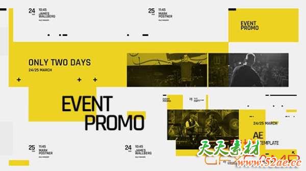 AE模板-时尚商务活动宣传片头 Event Promo Typography-天天素材网