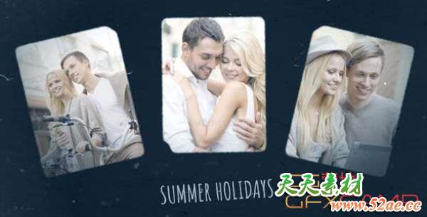 AE模板-家庭胶片投影旅游照片相册片头 My Summer – Photo Gallery-天天素材网