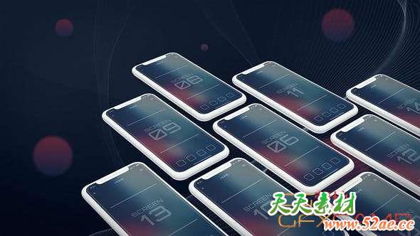 AE模板-时尚手机APP展示动画 Mobile App Promo UI Prsentation-天天素材网