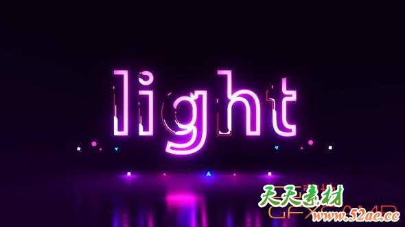 AE模板-霓虹灯描边Logo文字动画 Neon Logo Titles-天天素材网