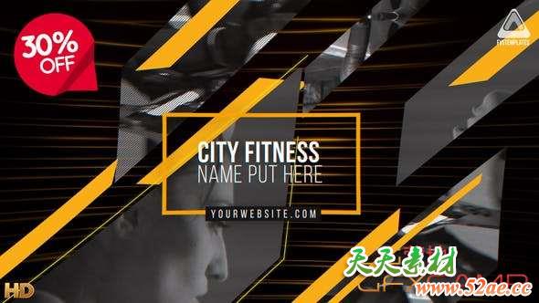 AE模板-健身视频包装片头 Future Fitness Opener-天天素材网