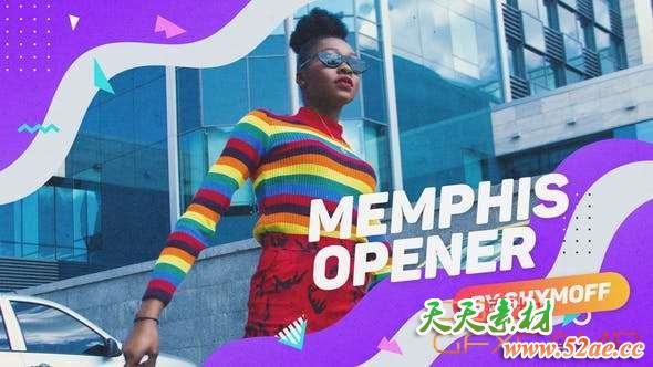 AE模板-流体图形时尚视频栏目包装片头 Memphis Liquid Opener-天天素材网