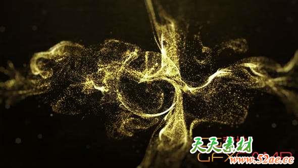 AE模板-金色粒子汇聚Logo动画 Gold Particle Logo-天天素材网