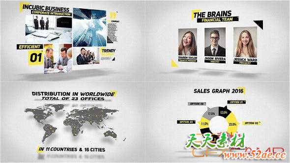 AE模板-简洁商务宣传包装片头 Clean Corporate Presentation-天天素材网