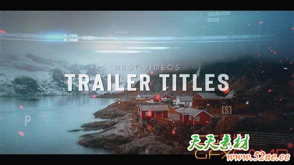 AE模板-动感视频宣传片头 Dynamic Trailer Titles-天天素材网