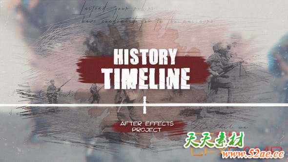 AE模板-历史图片时间线开场 History Timeline-天天素材网