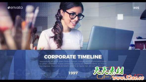 AE模板-商务企业公司时间线宣传片头 Corporate Timeline Presentation-天天素材网