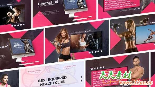 AE模板-体育健身宣传包装片头 SPORT Fitness and Workout Sport Gym Promo-天天素材网