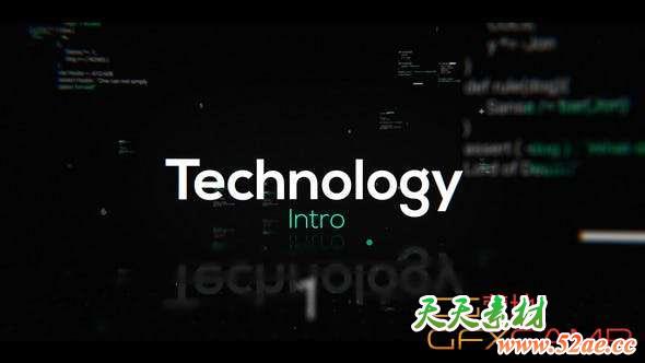 AE模板-科技感文字标题宣传片 Technology Intro-天天素材网