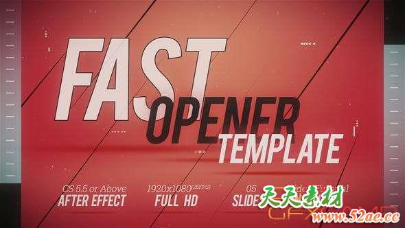 AE模板-快闪图片开场片头 Fast Opener Template 2-天天素材网