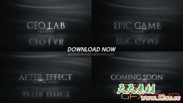 AE模板-大气文字标题游戏宣传片 Epic Teaser-天天素材网