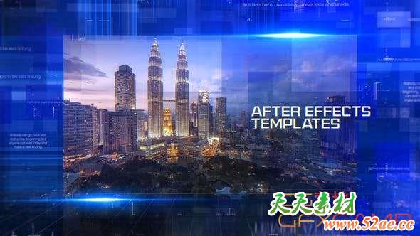 AE模板-数字科技感图片介绍宣传片头 Digital And Technology Promo-天天素材网