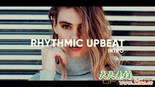 AE模板-节奏感文字图片开场 Rhythmic Upbeat Intro-天天素材网