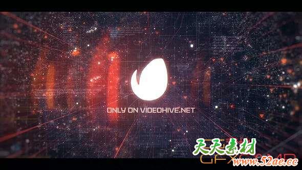 AE模板-科技感网络战争Logo动画 Insane Wars Trailer-天天素材网