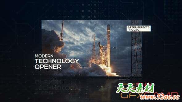 AE模板-现代科技感图片介绍开场 Technology Modern Opener-天天素材网