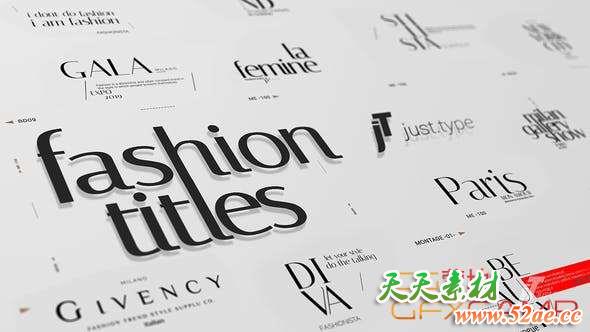 AE模板-设计感时尚文字标题动画 Just Type Fashion Titles-天天素材网