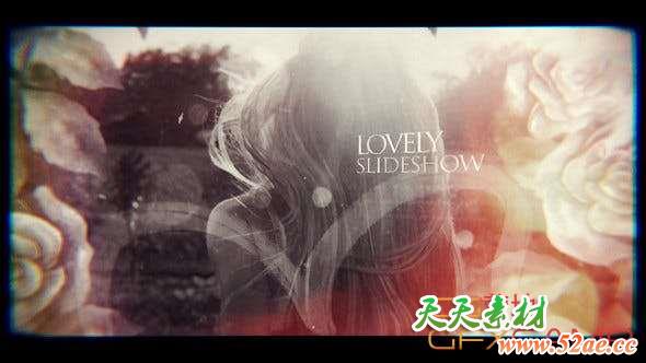 AE模板-浪漫回忆照片相册开场 Vintage Lovely Slideshow-天天素材网