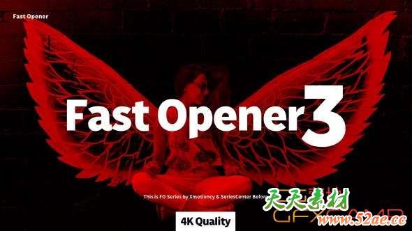 AE模板-时尚文字视频快速开场 Fast Opener 03-天天素材网