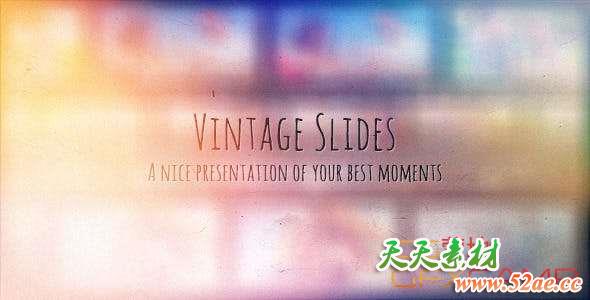 AE模板-复古胶片相册照片回忆片头 Vintage Slides – Photo Gallery-天天素材网