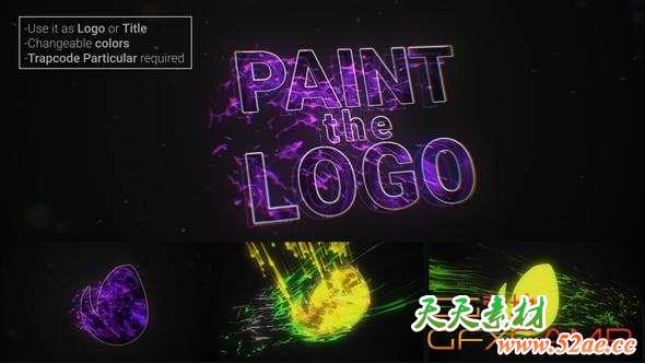 AE模板-粒子冲击Logo动画 Paint The Logo-天天素材网