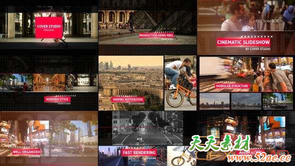AE模板-城市生活视频包装片头 Elegant Slideshow-天天素材网