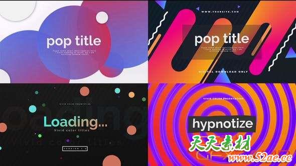 AE模板-25组创意时尚文字标题动画 POP Titles-天天素材网