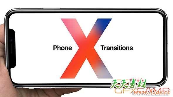 AE模板-iPhoneX手机滑动转场 Phone X Transitions-天天素材网