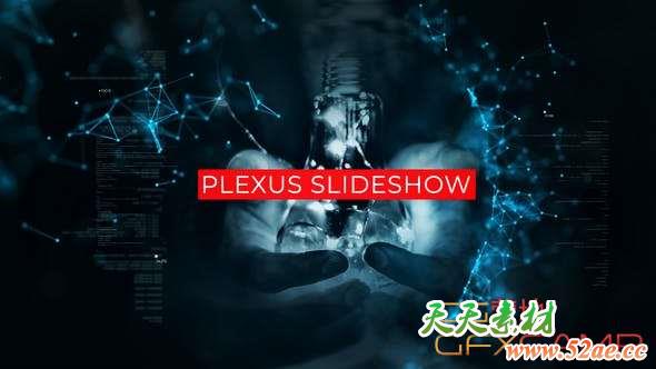 AE模板-科技感点线背景宣传片头 Technology Plexus Slideshow-天天素材网